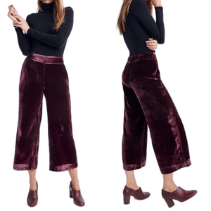 *Champaign Colored* Madewell Huston Velvet Pull On Cropped Pants w/Pockets